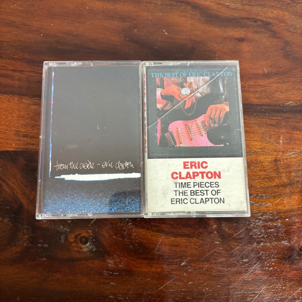 Vintage Eric Clapton Cassette Tape Lot From the Cradle Time Pieces Best Of Blues